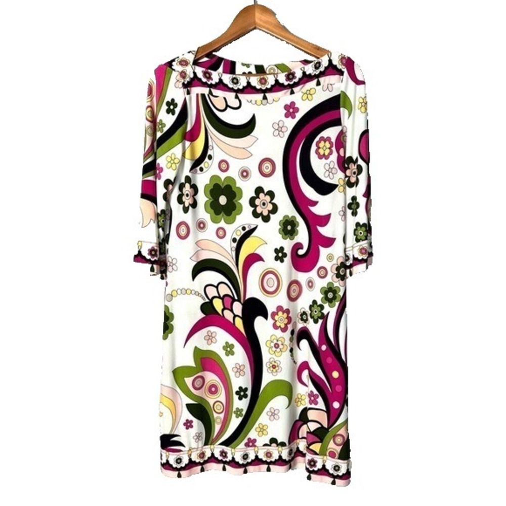 Ali Ro Knit Shift Dress Womens 10 Resortwear Vacation Colorful Maximalism Beachy